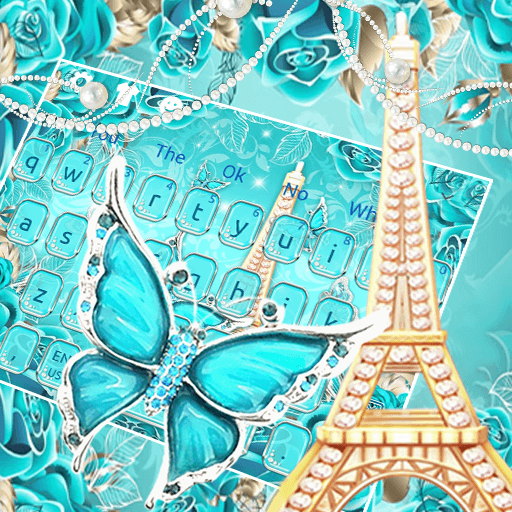 Blue Crystal Diamond Butterfly Keyboard Theme icon