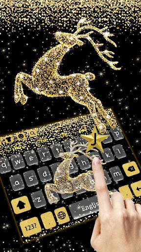 Shiny Star Gold Reindeer Keyboard screenshot 2