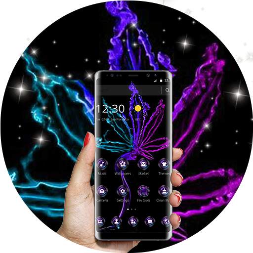 Violet Neon Black Weed Theme 1.1.7