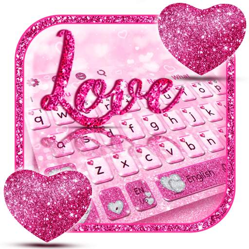 Glitter Love Heart Keyboard 10001010