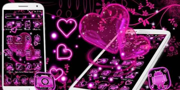 Neon pink heart theme screenshot 4