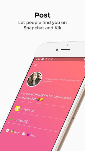 Wibble - friends for Snapchat, Kik and Instagram screenshot 5