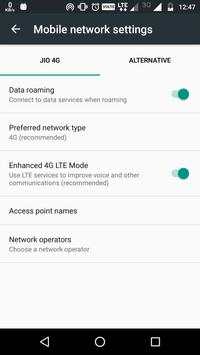 Mobile Network Settings screenshot 2