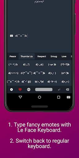 Le Face Keyboard - Text Emoji and Copypasta स्क्रीनशॉट 1