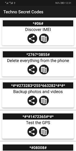 Secret Codes for Techno Mobiles screenshot 3