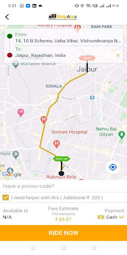 Shipatoz-Hire Mini Trucks,bikes to Deliver Goods. स्क्रीनशॉट 5