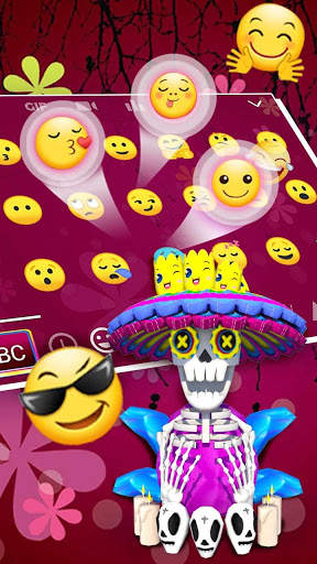 3D Colorful Fancy Skull Keyboard Theme screenshot 3