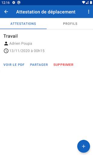 Attestation de déplacement screenshot 1