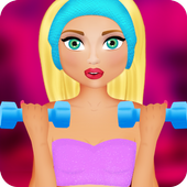 sport fitness girls game icon