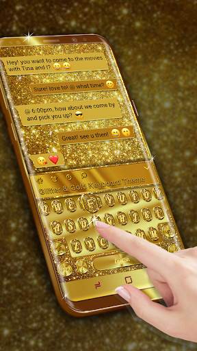 Glitter and Gold Premium Keyboard Theme screenshot 2