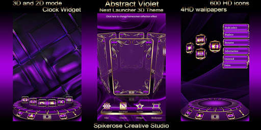 Abstract Violet 3D Next Launcher theme screenshot 2