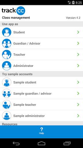 TrackCC Class management screenshot 1