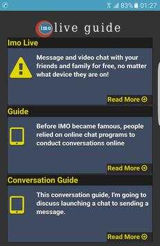 Guide for free call video IMO screenshot 3