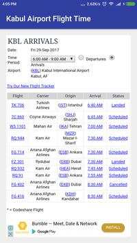 Kabul Airport Flight Time screenshot 1