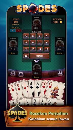 Spades - Game Kartu Offline Gratis screenshot 3