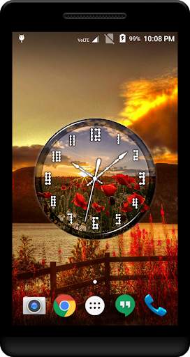 Red Poppy Clock Live Wallpaper screenshot 4