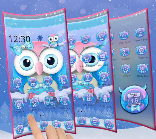 Cute Bowknot Owl Theme screenshot 2