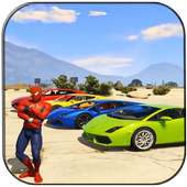 Hero Spiderman and Superman Car Game icon