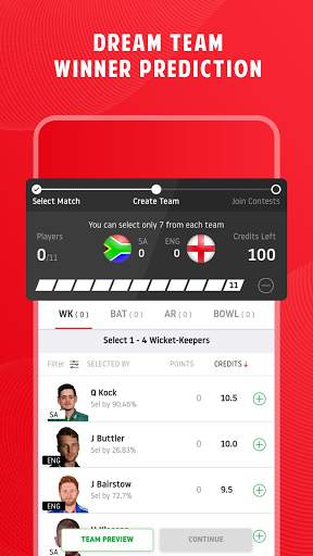 Dream Team 11 - Cricket Prediction & Live Score screenshot 2