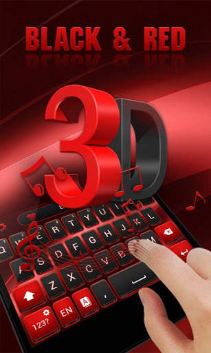 3D Black and Red GO Keyboard Theme screenshot 5