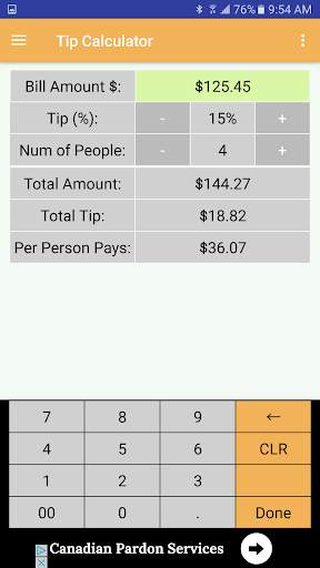 Tip Calculator Free screenshot 1