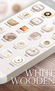 White Wooden GO Launcher Theme screenshot 1