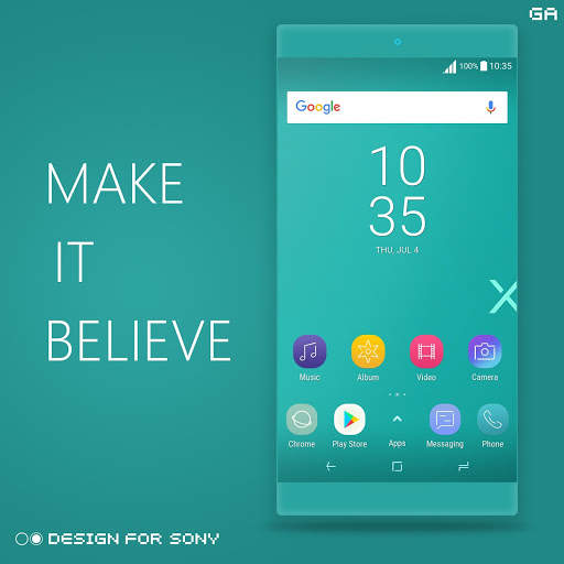 GALAXY XPERIA Theme | JUST CYAN 🎨тема SONY Xperia screenshot 3
