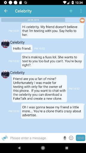 FakeTalk - Texting with your custom AI chatbot screenshot 1