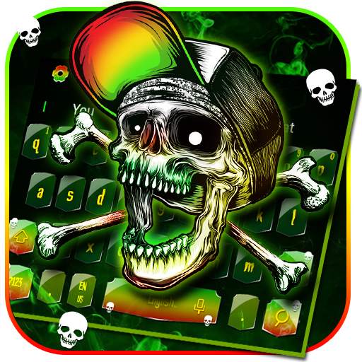 Rasta Skull Keyboard Theme 10001002