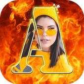 Fire Text Photo Frame - Stylish Text Maker SM v1