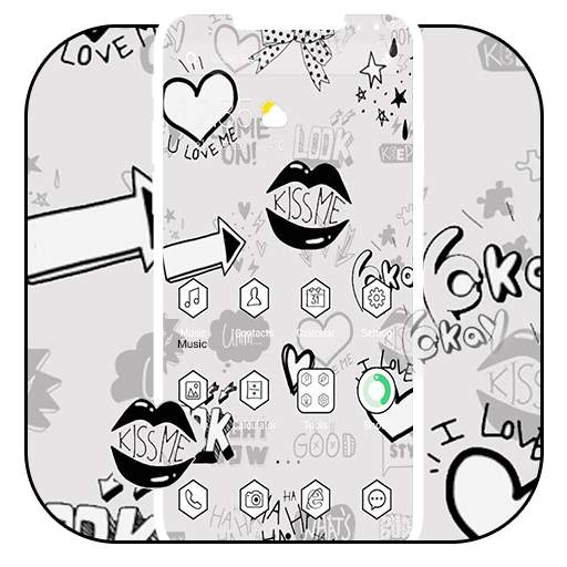 Black & White Graffiti APUS Launcher Theme 43.0.1001