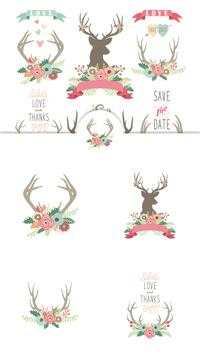 Wedding Floral Antler Stickers 2 تصوير الشاشة