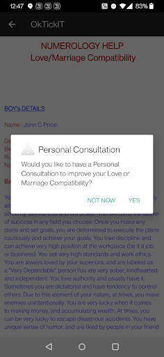OkTickIT  Love/ Marriage Match screenshot 8