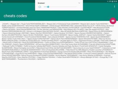 Cheat codes GTA san andreas PC screenshot 5