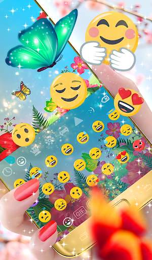 Butterflies Animated Keyboard   Live Wallpaper screenshot 2