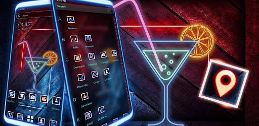 Neon Lemon Glass Launcher Them screenshot 7