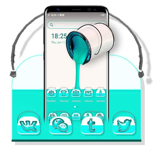 Cyan Paint Box Launcher Theme 1.0.1