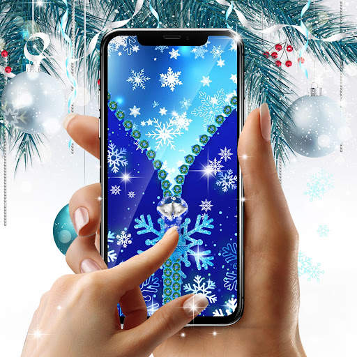 Winter snow lock screen screenshot 2