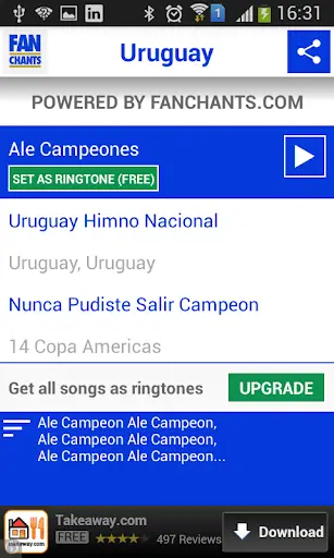 Uruguay World Cup 2014 Songs 3 تصوير الشاشة