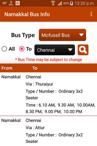 Namakkal Bus Info screenshot 7