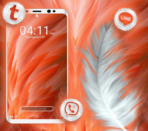 Orange Feather Launcher Theme screenshot 3