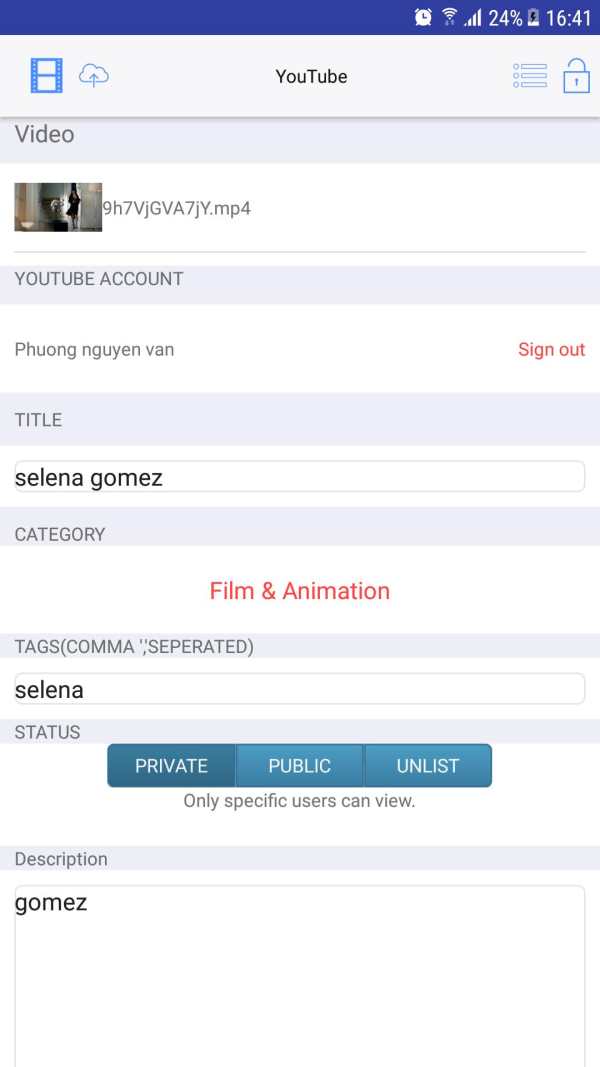 Video Uploader on Youtube screenshot 1
