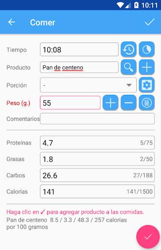 Calculadora de calorías HiKi screenshot 3
