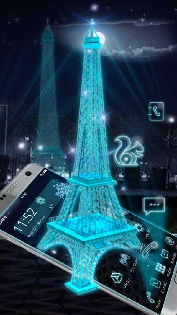 Neon Eiffel Tower 3D Launcher screenshot 2