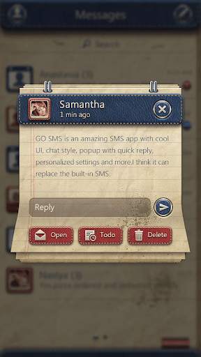 GO SMS PRO NOTES THEME screenshot 4