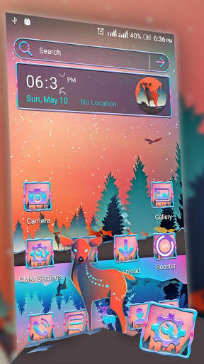 Deer Lake Painting Launcher Theme 1 تصوير الشاشة