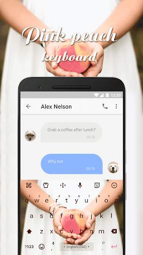 Pink Peach Keyboard Theme screenshot 2