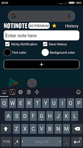 Notinote - Sticky note in notification скриншот 1