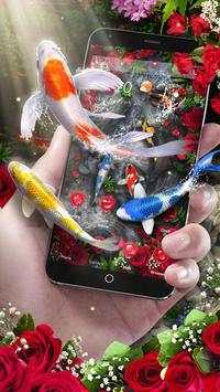 Lively 3D Rose Fish Theme screenshot 5