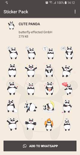 Cute Panda Stickers - WAStickerApps for WhatsApp screenshot 2